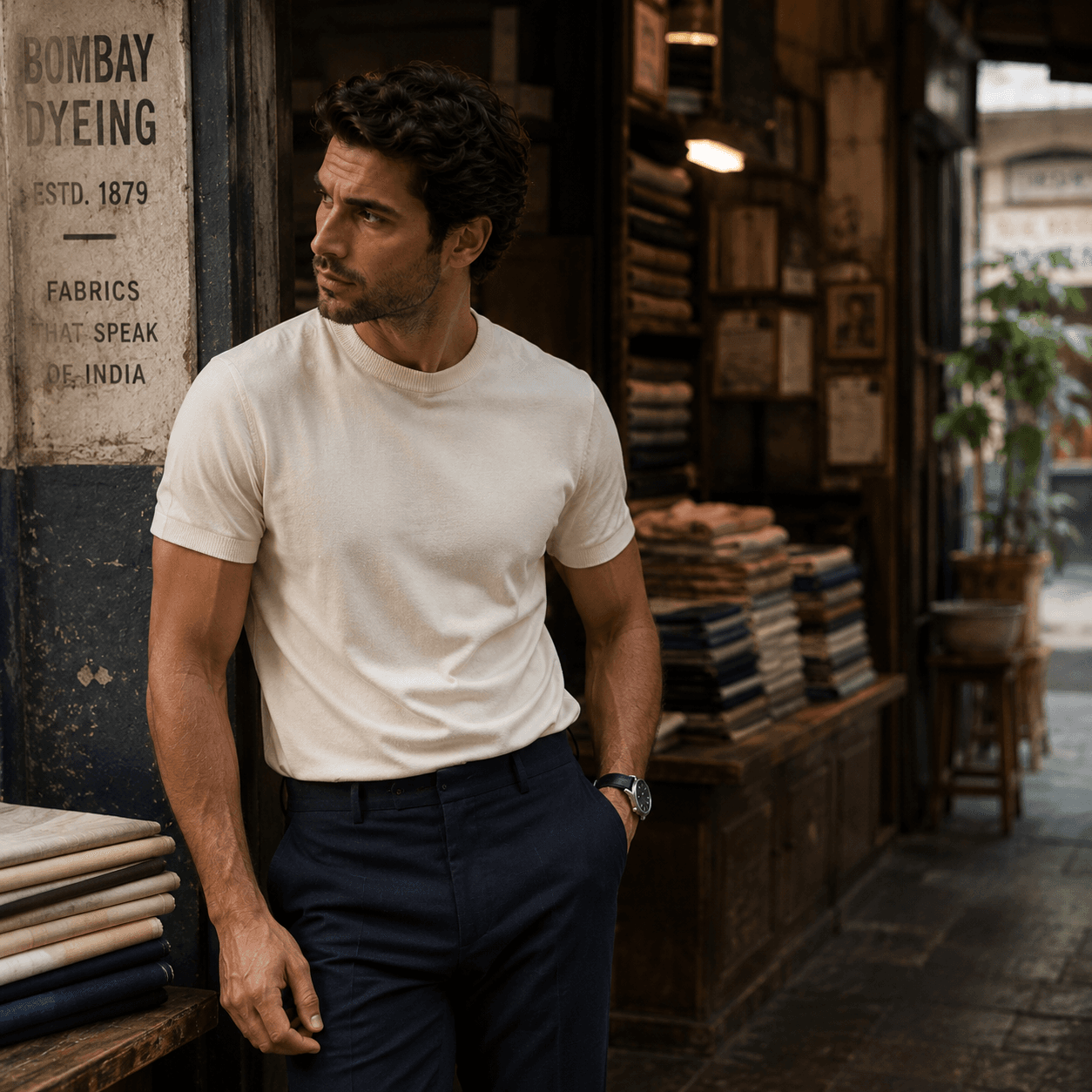 Man in classic menswear